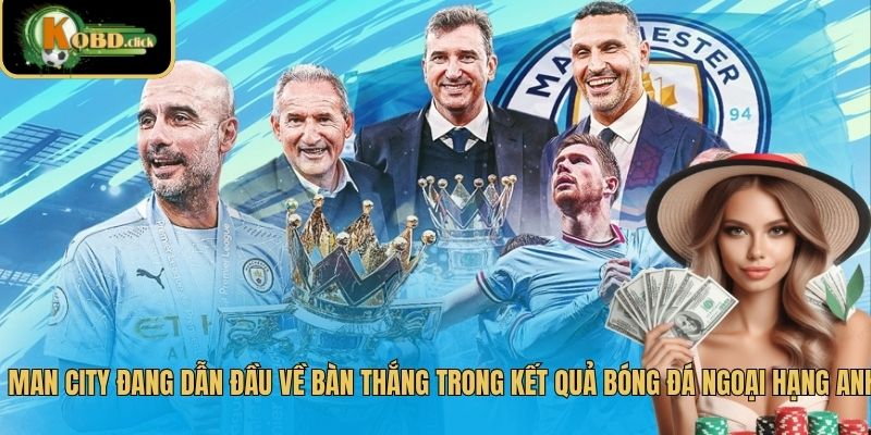 Man City đang dẫn đầu về bàn thắng trong kết quả bóng đá Ngoại hạng Anh
