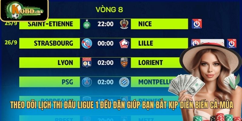 Theo dõi lịch thi đấu Ligue 1 đều đặn giúp bạn bắt kịp diễn biến cả mùa